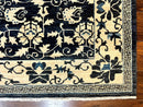 Sino Persian Rug 6x9, Hand Knotted Wool Carpet, Floral Allover, Blue Cream-Tan
