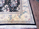 Black Kirman Rug, 8x11 - 9x12 Rug, Sino-Persian Rug, Floral Oriental Carpet, Handmade Rug, Black and Ivory Rug, Room Sized Area Rug, Wool