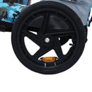 Outdoor Heavy Duty Collapsible Pet Bike Trailer with 16-Inch All-Terrain Wheels & Universal Hitch – Foldable Dog/Cargo Carrier Cart for Bicycles, blue, grey