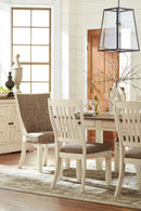 Bolanburg Farmhouse Dining Table Drawers Whitewash Seats 6