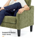 Olive Green Upholstered Accent Chair Midcentury Comfort