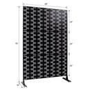 Outdoor & Indoor Privacy Screen Metal Privacy Screen 76' H×48' W, Freestanding Decorative Privacy Screen for Deck Balcony Patio, Privacy Fence Panels for Outside Lawn Garden PS112 BLACK