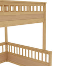 Full XL over Queen Bunk Bed with Ladder and Guardrails, Natural