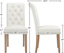 Beige Tufted Upholstered Dining Chairs Set Of 2 For Kitchen