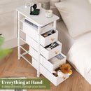 LED Narrow Nightstand With Wireless Charging White