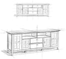 72 Inch Solid Wood TV Stand In Black For 80 Inch TVs