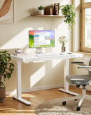 Height Adjustable Standing Desk 48x24 Inch With USB Ports And Drawer White