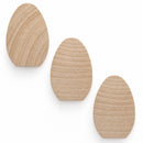Set of 3 Unfinished Wooden Egg Cutouts DIY Crafts 2.5 Inches