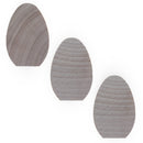 Set of 3 Unfinished Wooden Egg Cutouts DIY Crafts 2.5 Inches