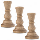 3 Candle Holders Unfinished Wooden Crafts DIY Unpainted 3D Figurines 4.3 Inches