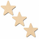 3 Unfinished Wooden Star Shapes Cutouts DIY Crafts 3.9 Inches