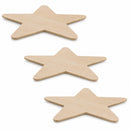 3 Unfinished Wooden Star Shapes Cutouts DIY Crafts 3.9 Inches