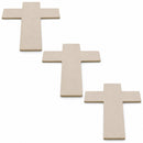 3 Unfinished Wooden Cross Shapes Cutouts DIY Crafts 4.25 Inches