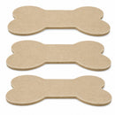 3 Unfinished Wooden Dog Bone Shapes Cutouts DIY Crafts 3.7 Inches