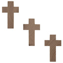 3 Unfinished Wooden Cross Shapes Cutouts DIY Crafts 2.7 Inches