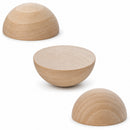 3 Unfinished Blank Wooden Split in Half Balls 2.5 Inches