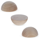 3 Unfinished Blank Wooden Split in Half Balls 2.5 Inches