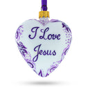 I Love Jesus Glass Christmas Ornament
