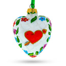Arrow In Red Heart Valentine's Day Glass Ornament