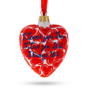 Glass Heart with I Love You Text Christmas Ornament
