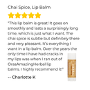 Natural Lip Balm, Herbal Infused, Chai Spice