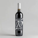 Chalkboard 25th Anniversary Script Wine Label