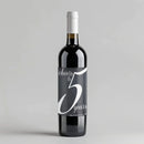 Chalkboard Fifth Anniversary Script Wine Label