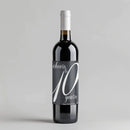 Chalkboard Tenth Anniversary Script Wine Label