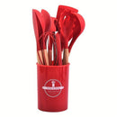 12-Piece Grey Silicone Kitchen Utensil Set with Holder – Heat Resistant