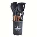 12-Piece Grey Silicone Kitchen Utensil Set with Holder – Heat Resistant