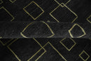 Charcoal and Gold Hand knotted 5x8 Modern Geometric Wool and Silk Area Rug