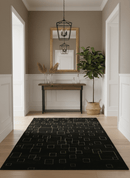 Charcoal and Gold Hand knotted 5x8 Modern Geometric Wool and Silk Area Rug