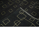 Charcoal and Gold Hand knotted 5x8 Modern Geometric Wool and Silk Area Rug