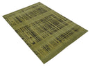 Charcoal and Olive Modern Stripes Design 5.8x7.10 Hand loom wool area Rug