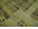 Charcoal and Olive Modern Stripes Design 5.8x7.10 Hand loom wool area Rug