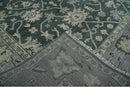 Charcoal and Silver 9x12 Hand Knotted Traditional Antique Style Wool Area Rug