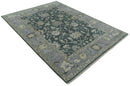 Charcoal and Silver 9x12 Hand Knotted Traditional Antique Style Wool Area Rug