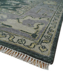 Charcoal and Silver 9x12 Hand Knotted Traditional Antique Style Wool Area Rug