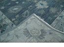 Charcoal and Silver Hand knotted Traditional Oushak Custom Made wool Area Rug