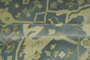 Charcoal, Beige and Olive 6x9 Hand Knotted Traditional Oriental Oushak wool rug