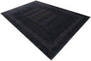 Charcoal Center Pattern Hand Loomed Wool Area Rug
