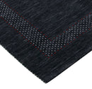 Charcoal Center Pattern Hand Loomed Wool Area Rug