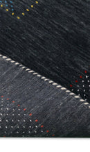 Charcoal Center Pattern Hand Loomed Wool Area Rug