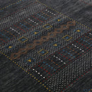 Charcoal Center Pattern Hand Loomed Wool Area Rug