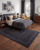 Charcoal Center Pattern Hand Loomed Wool Area Rug