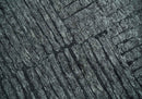 Charcoal Contemporary Stripes Pattern Hand Knotted 9.3x14.8 Wool Area Rug