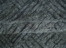 Charcoal Contemporary Stripes Pattern Hand Knotted 9.3x14.8 Wool Area Rug
