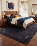 Charcoal Tribal Center Medallion Hand Loomed Wool Area Rug