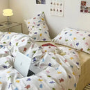 Checkerboard black & beige satin duvet cover set bedroom bedding