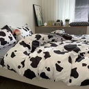 Checkerboard black & beige satin duvet cover set bedroom bedding